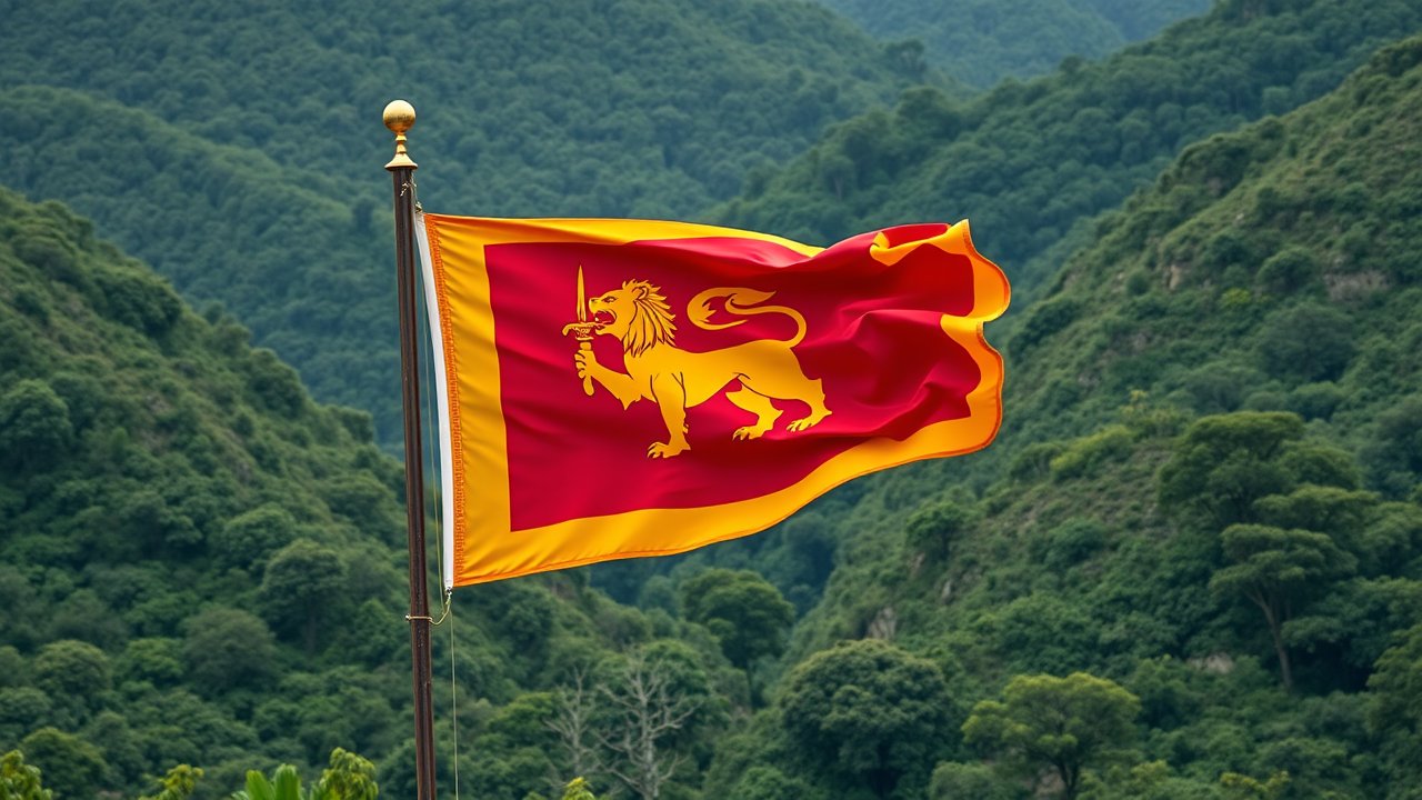 Flag of Sri Lanka 🇱🇰 in native landscape style