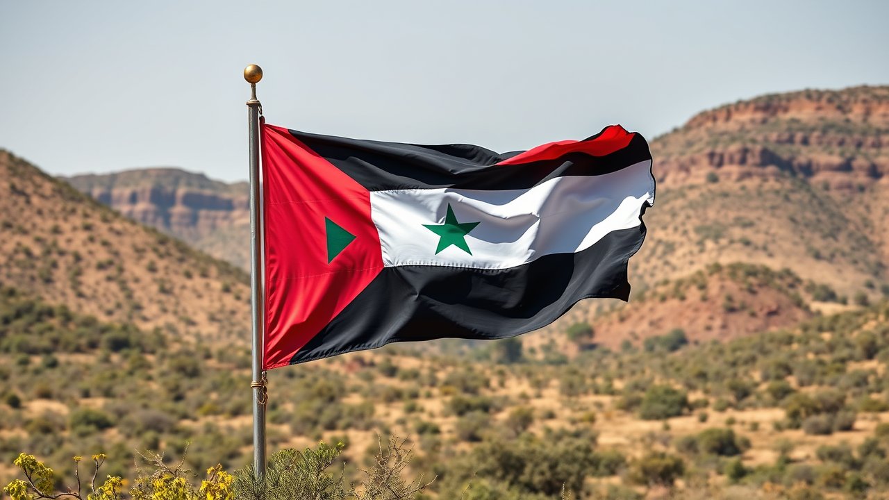 Flag of Sudan 🇸🇩 in native landscape style