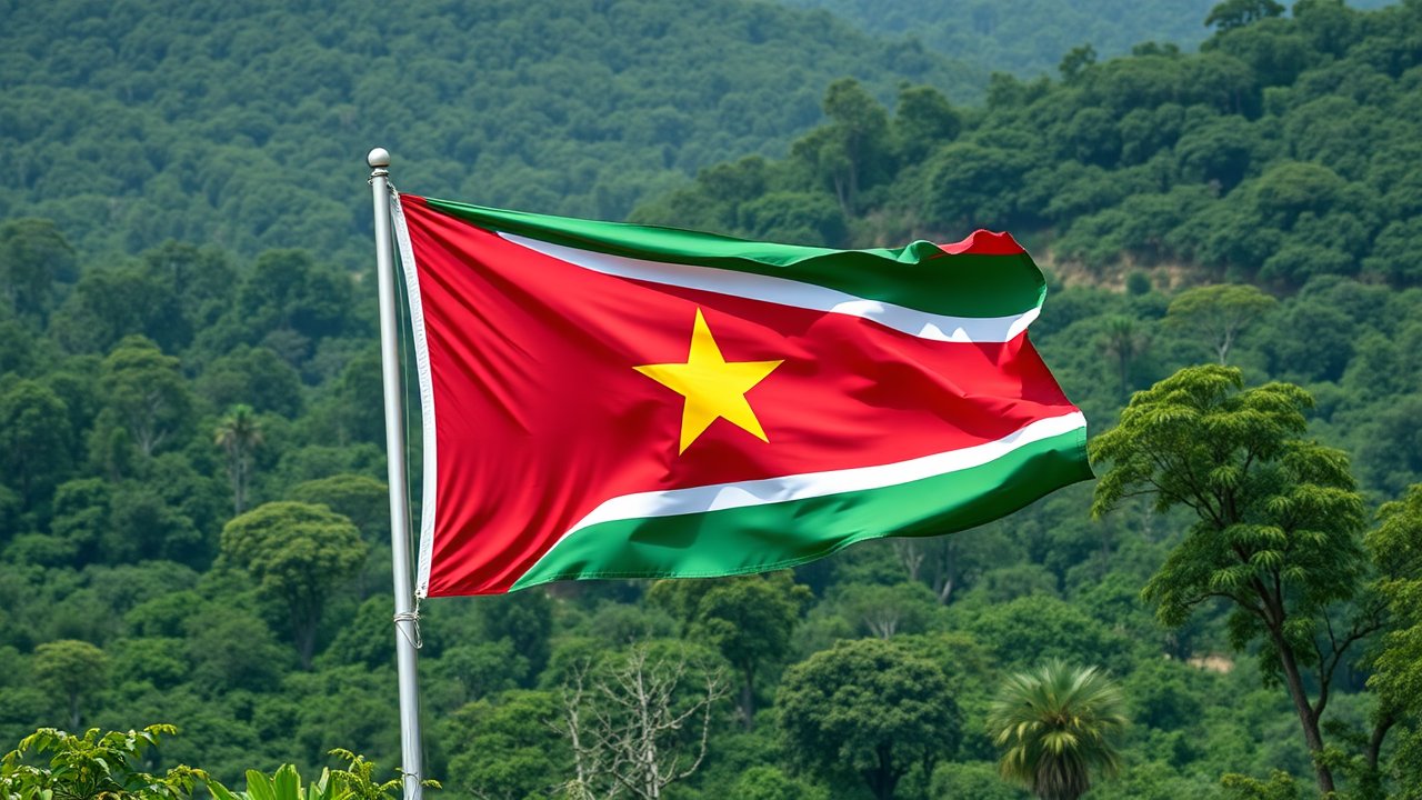 Flag of Suriname 🇸🇷 in native landscape style