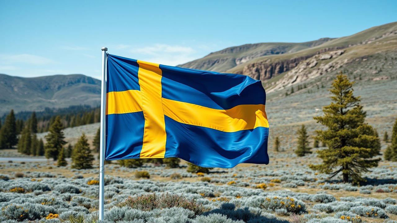 Flag of Sweden 🇸🇪 in native landscape style