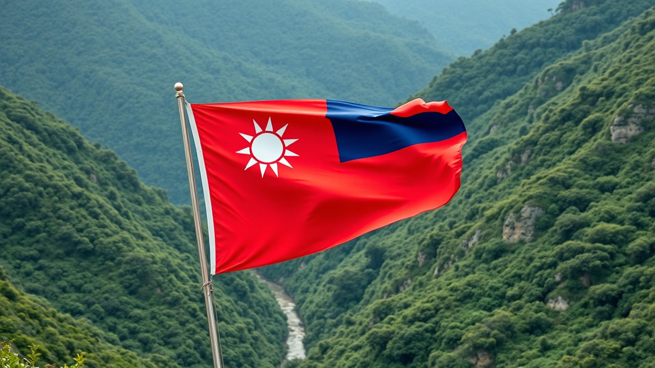Flag of Taiwan 🇹🇼 in native landscape style