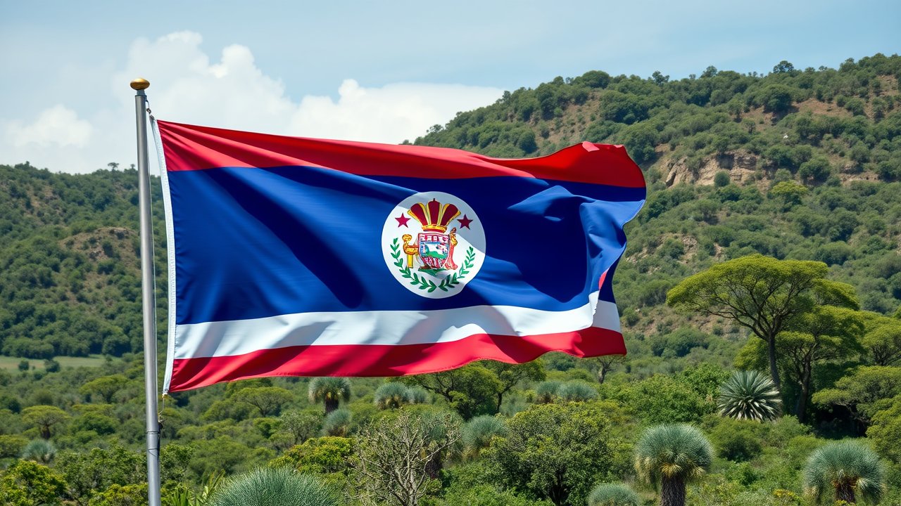 Flag of Belize 🇧🇿 in native landscape style