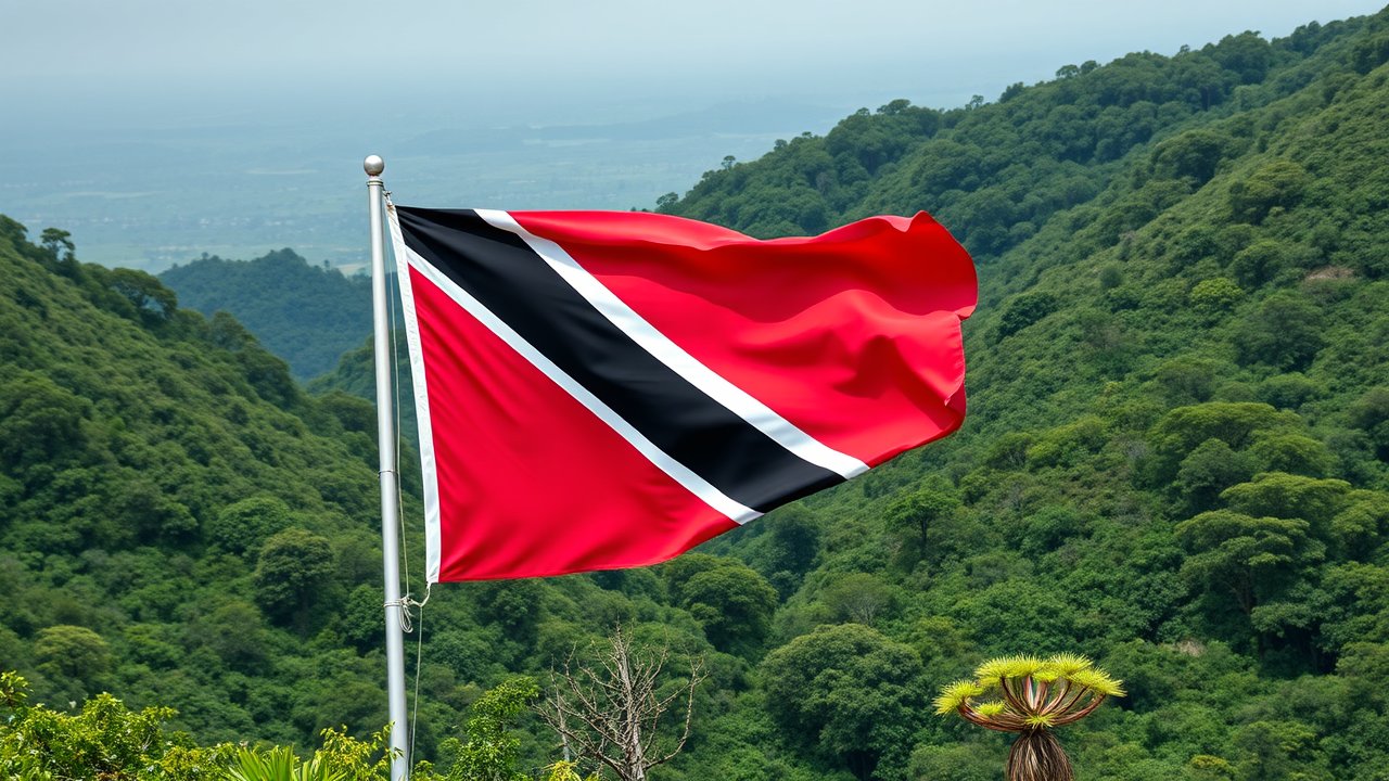 Flag of Trinidad and Tobago 🇹🇹 in native landscape style