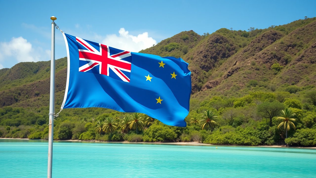 Flag of Tuvalu 🇹🇻 in native landscape style