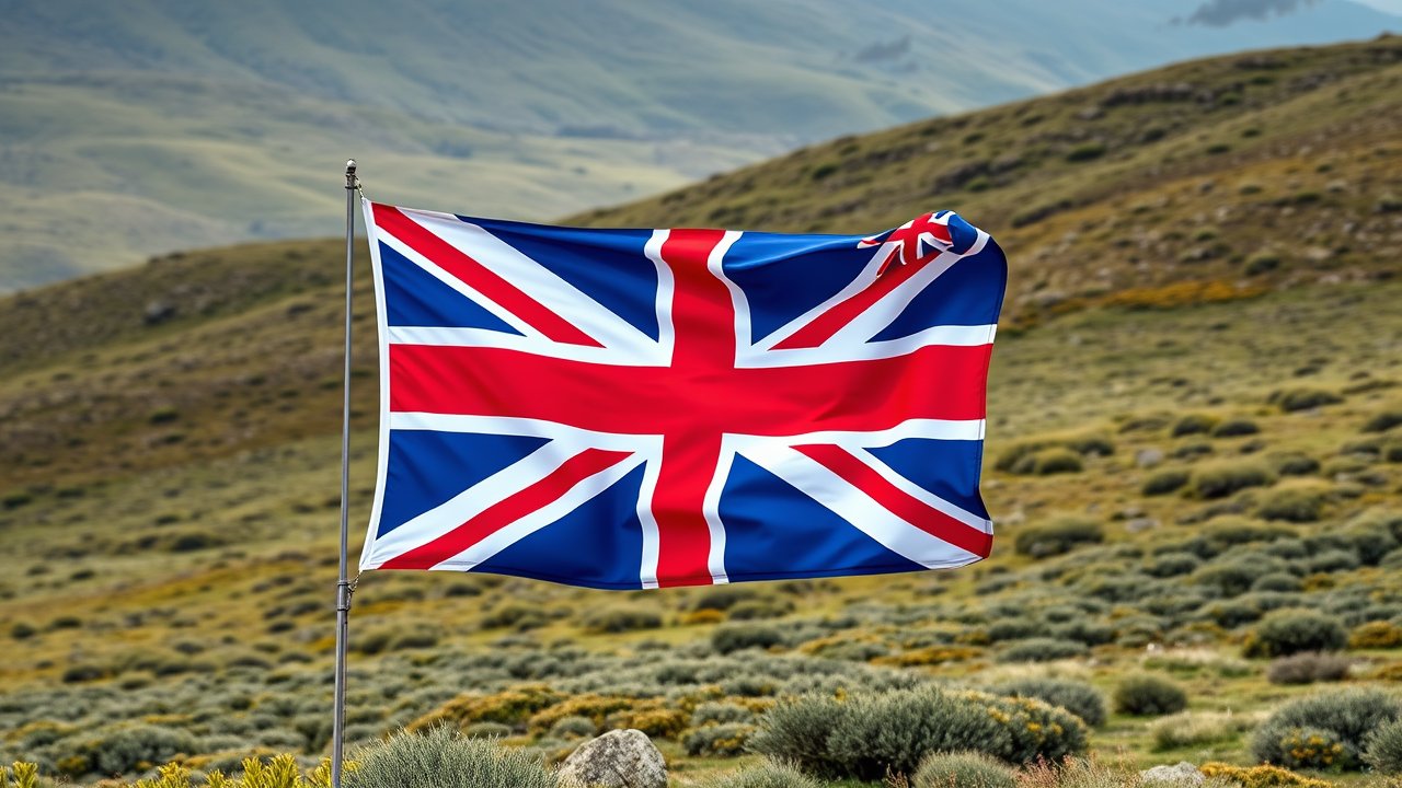 Flag of United Kingdom 🇬🇧 in native landscape style