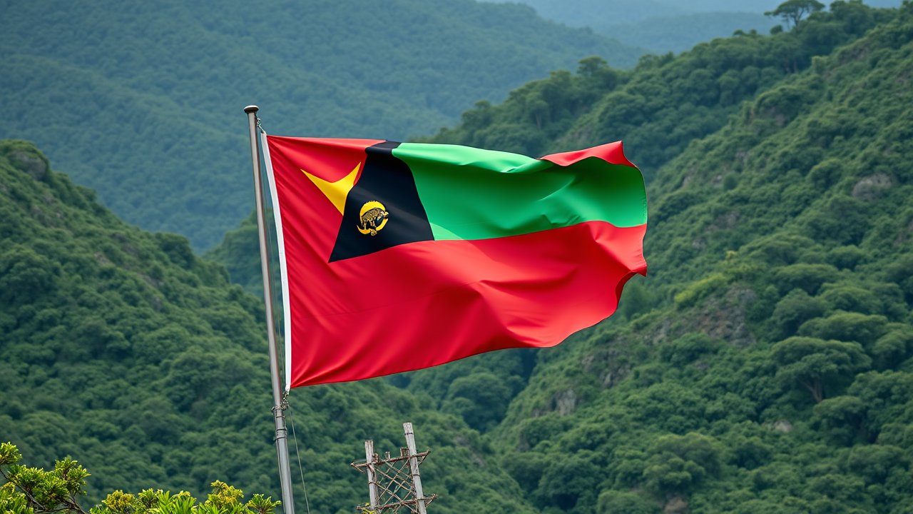 Flag of Vanuatu 🇻🇺 in native landscape style