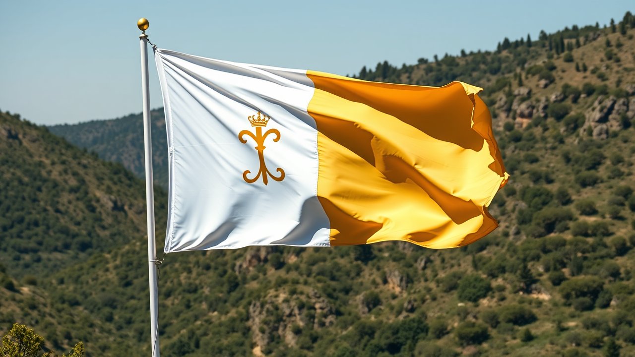 Flag of Vatican City 🇻🇦 in native landscape style