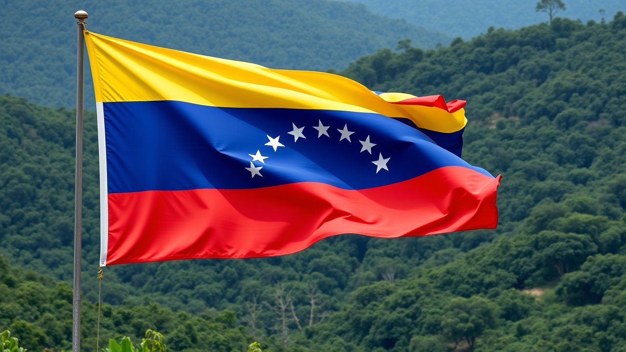 Flag of Venezuela 🇻🇪 in native landscape style