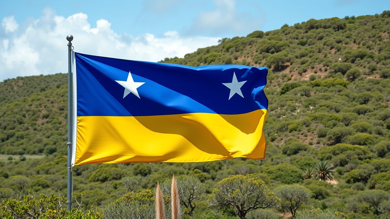 Flag of Curaçao 🇨🇼 in native landscape style