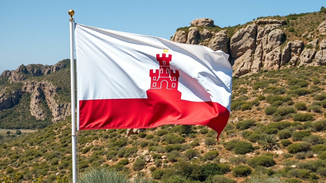 Flag of Gibraltar 🇬🇮 in native landscape style