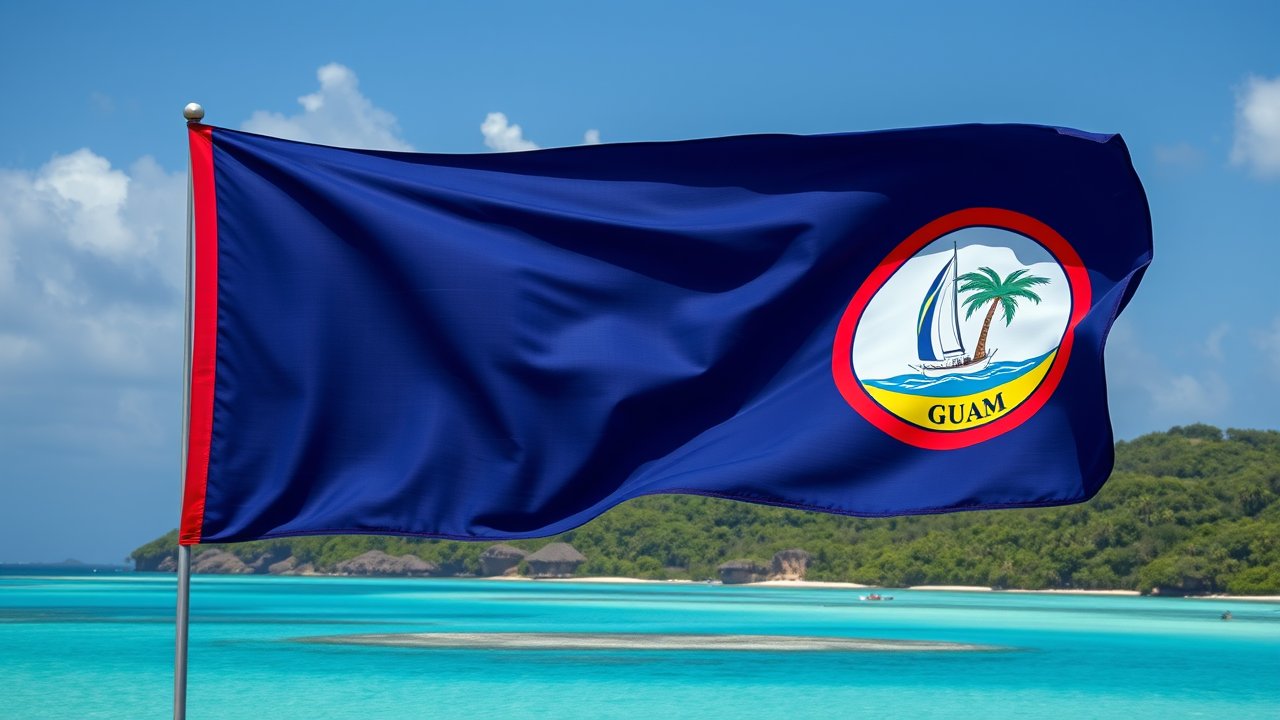 Flag of Guam 🇬🇺 in native landscape style