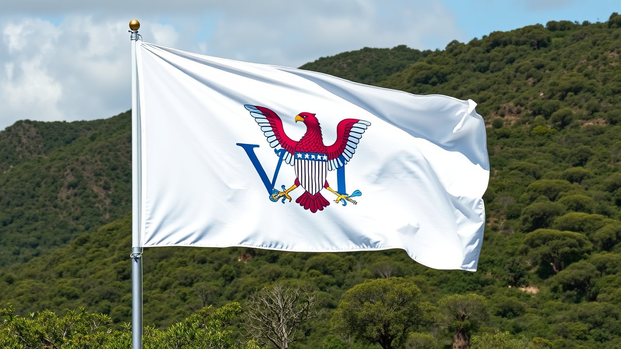 Flag of U.S. Virgin Islands 🇻🇮 in native landscape style