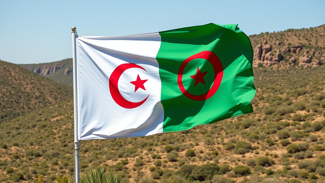 Flag of Algeria 🇩🇿 in native landscape style