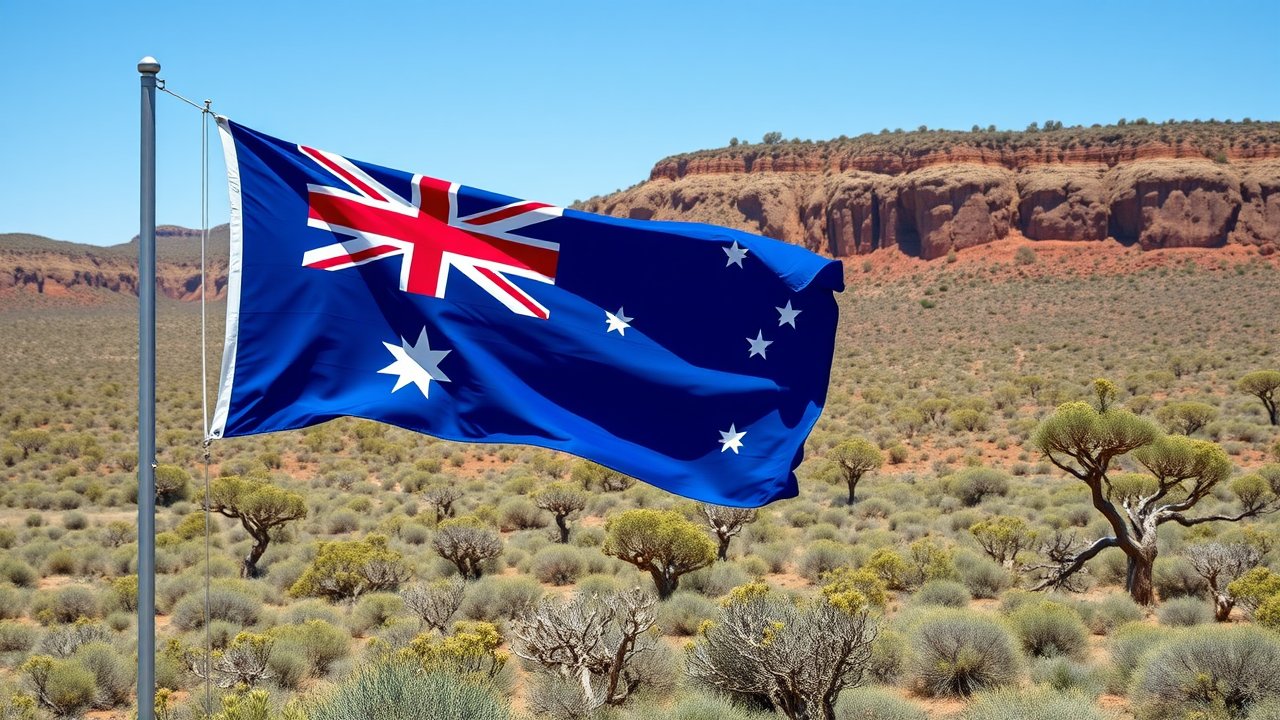 Flag of Australia 🇦🇺 in native landscape style