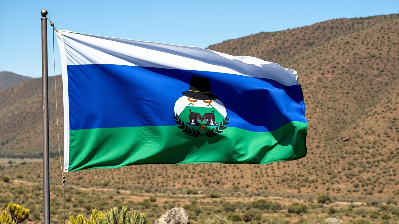 Flag of Lesotho 🇱🇸 in native landscape style