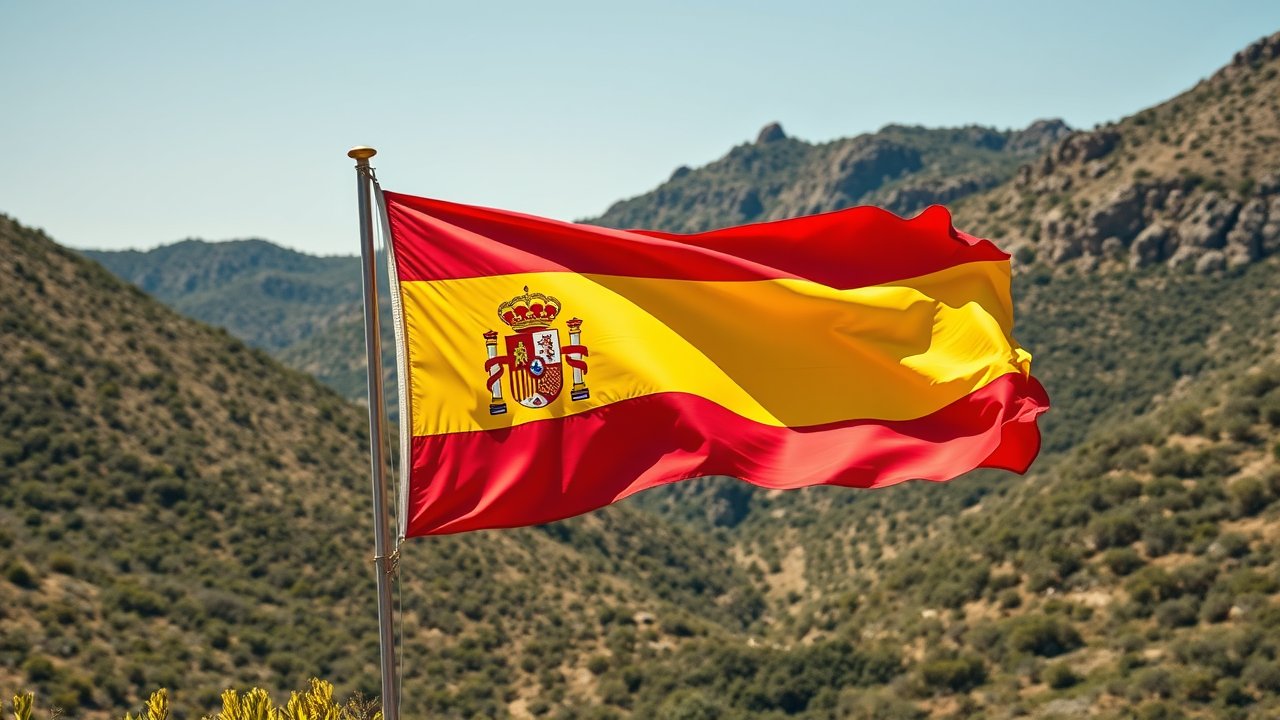 Flag of Spain 🇪🇸 in native landscape style