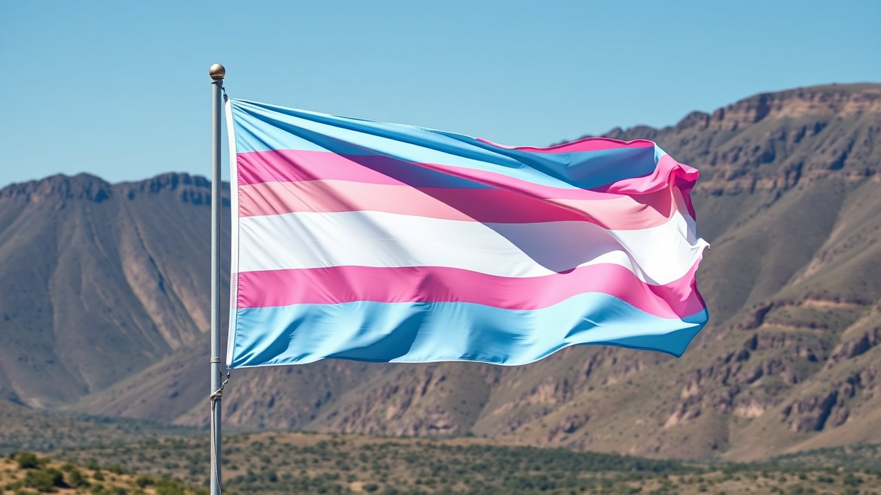 Flag of Transgender (trans) 🏳️‍⚧️ in native landscape style