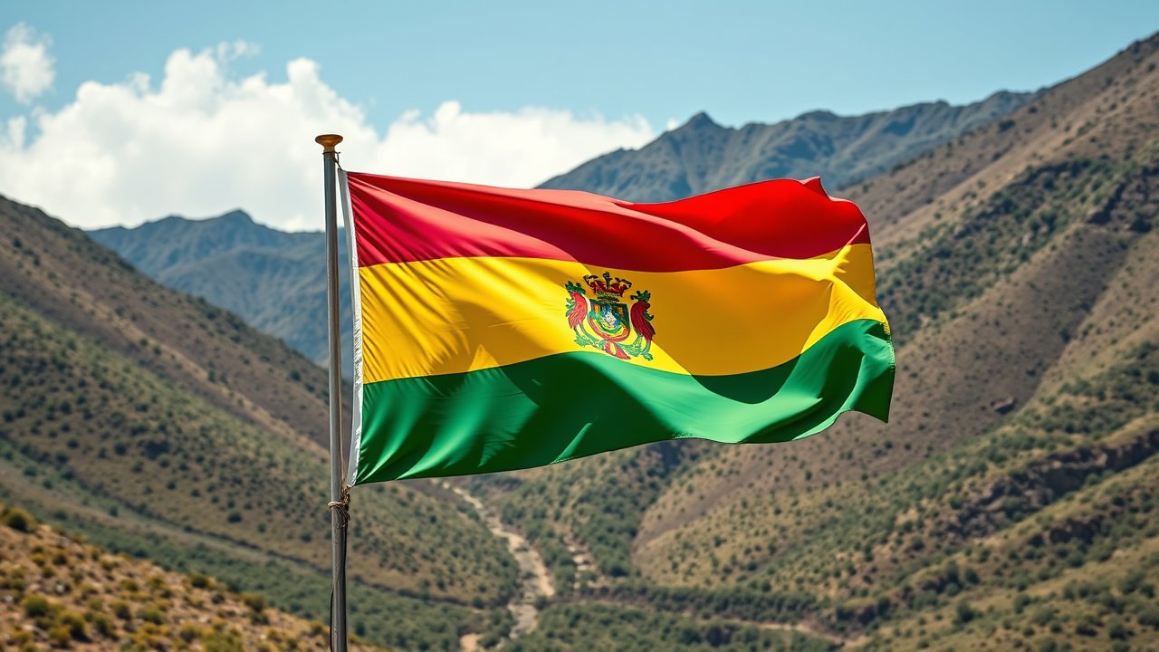 Flag of Bolivia 🇧🇴 in native landscape style