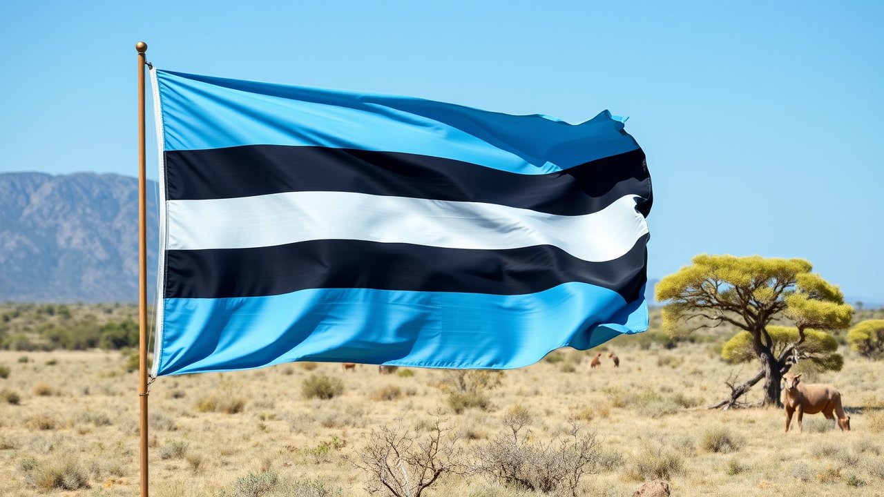 Flag of Botswana 🇧🇼 in native landscape style