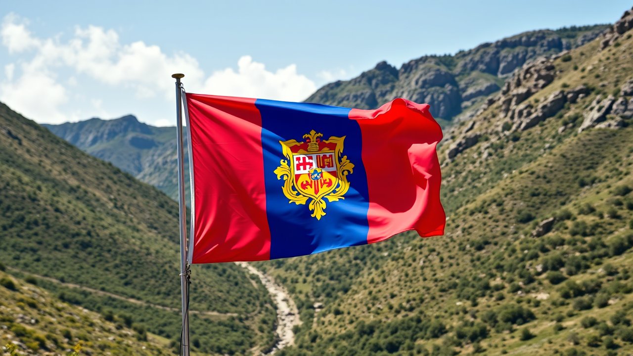 Flag of Andorra 🇦🇩 in native landscape style