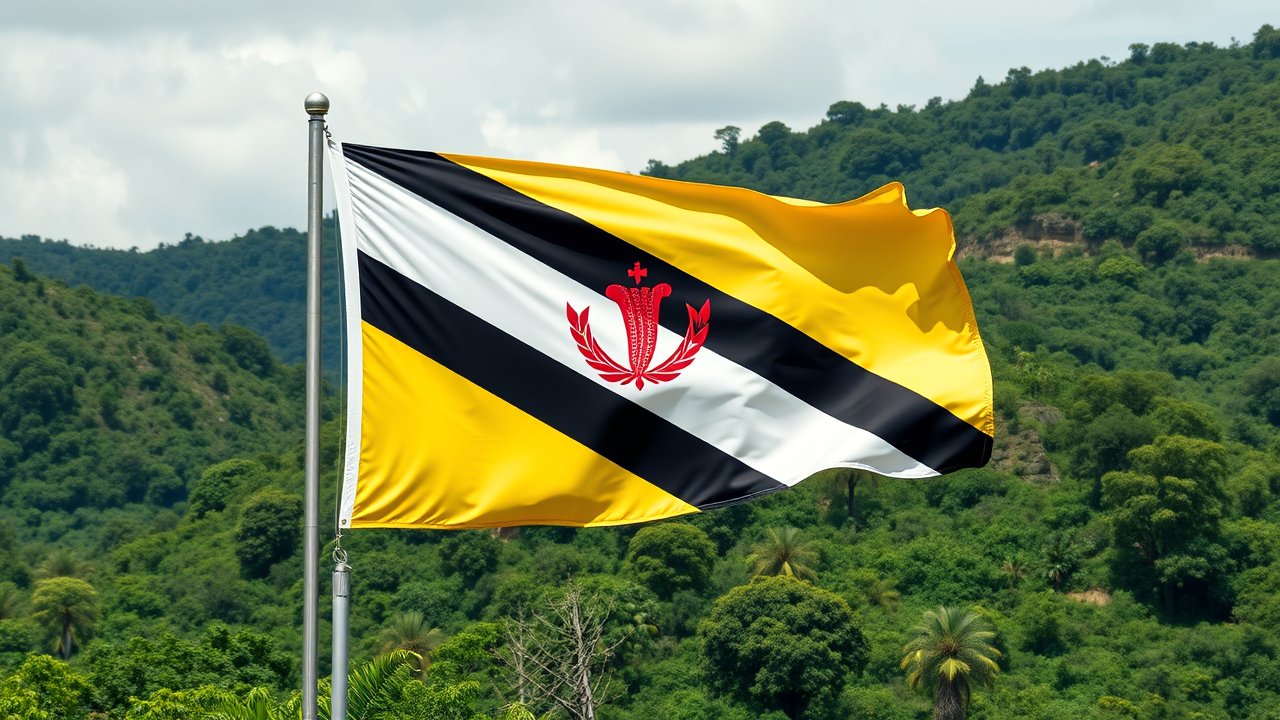 Flag of Brunei 🇧🇳 in native landscape style