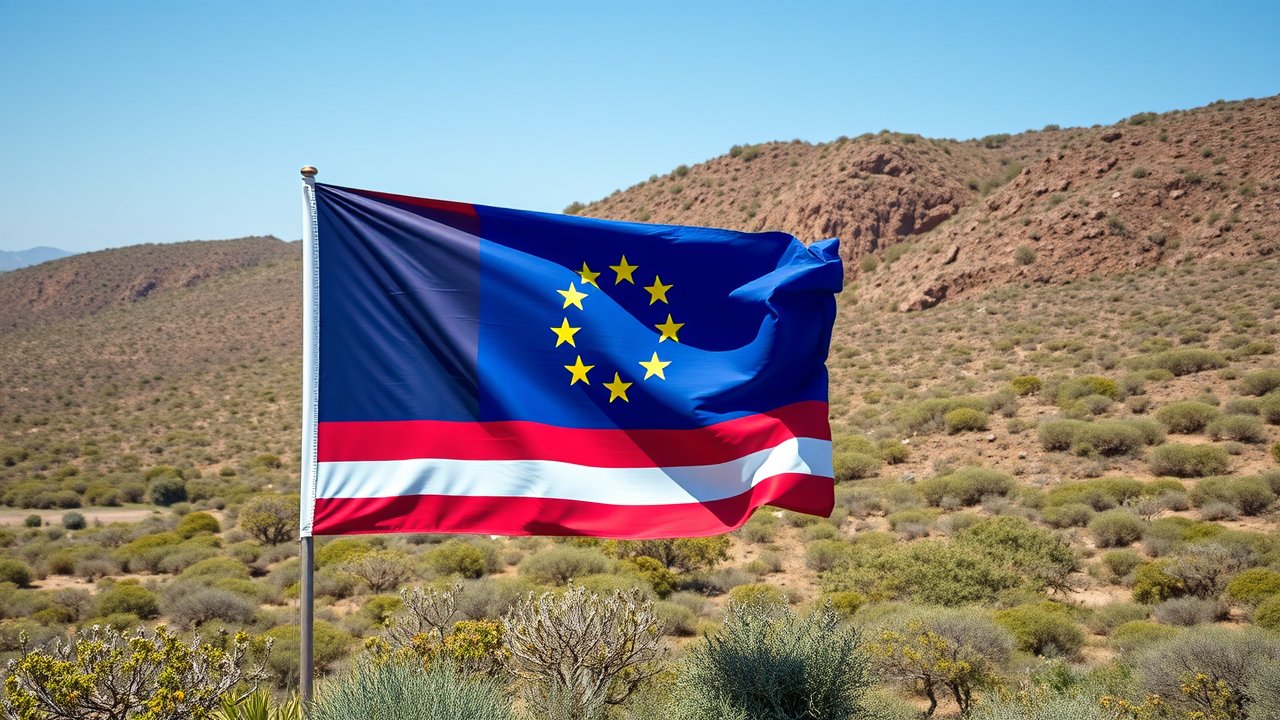 Flag of Cape Verde 🇨🇻 in native landscape style