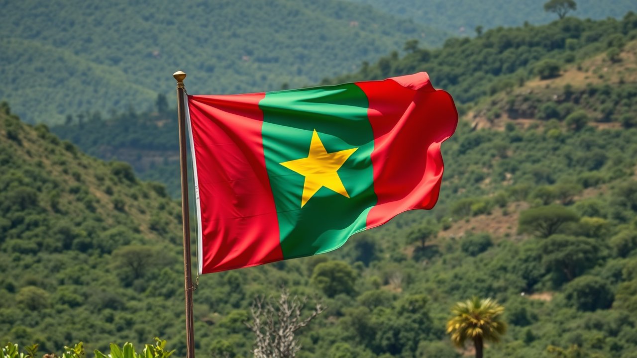 Flag of Cameroon 🇨🇲 in native landscape style