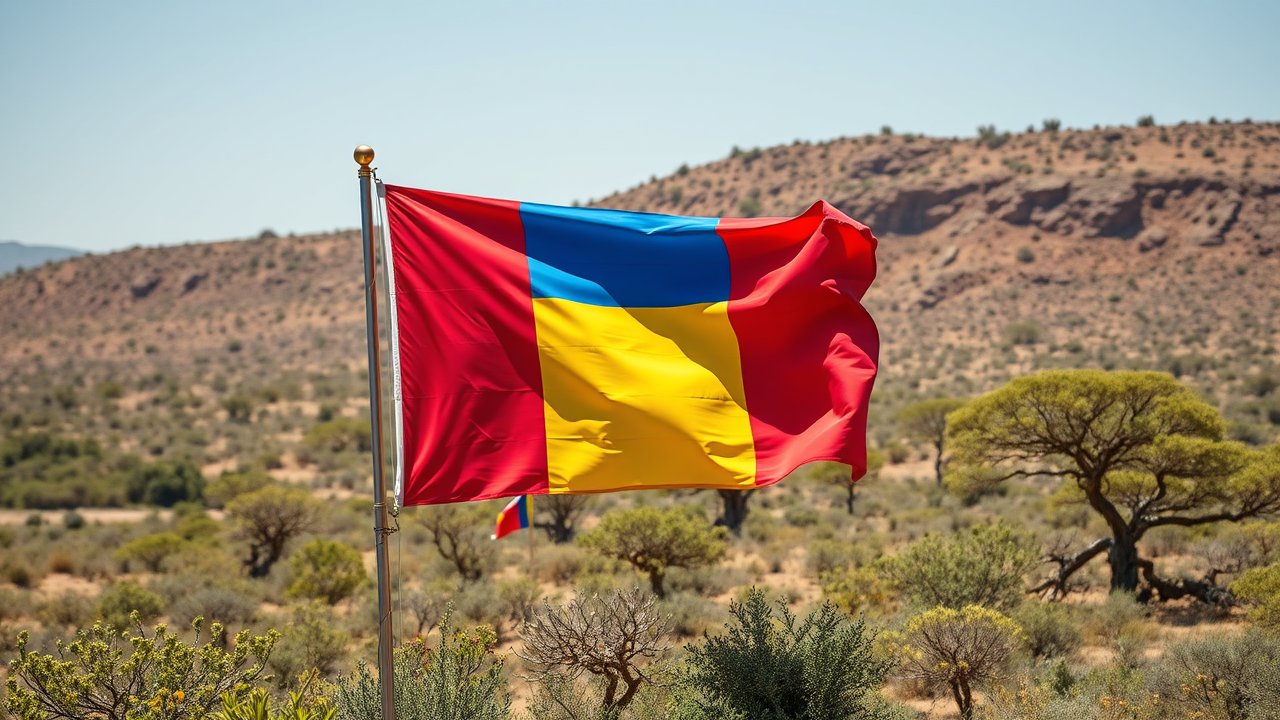 Flag of Chad 🇹🇩 in native landscape style