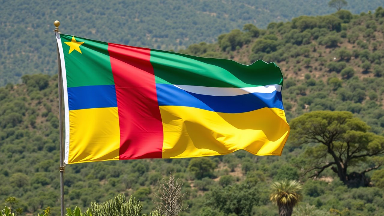Flag of Central African Republic 🇨🇫 in native landscape style