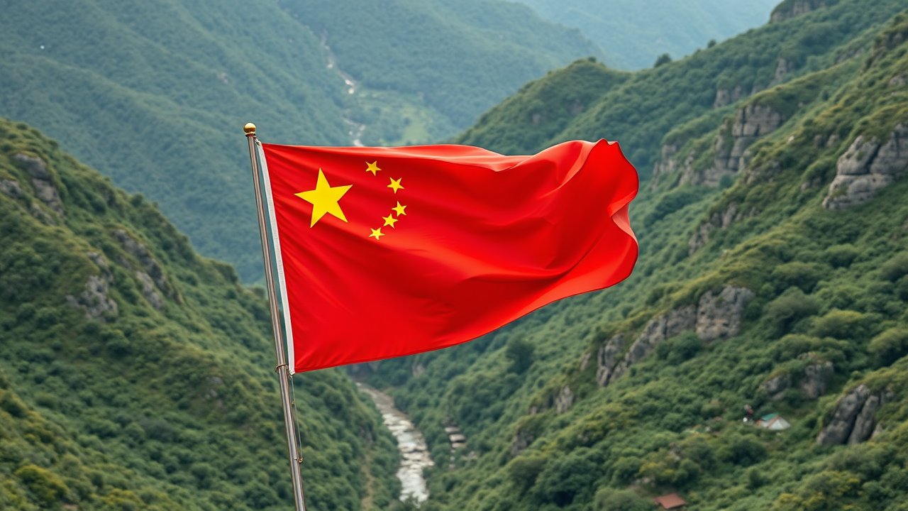 Flag of China 🇨🇳 in native landscape style