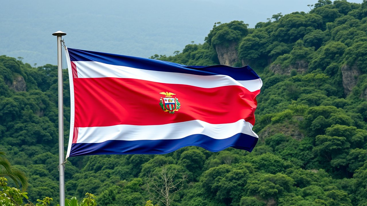 Flag of Costa Rica 🇨🇷 in native landscape style