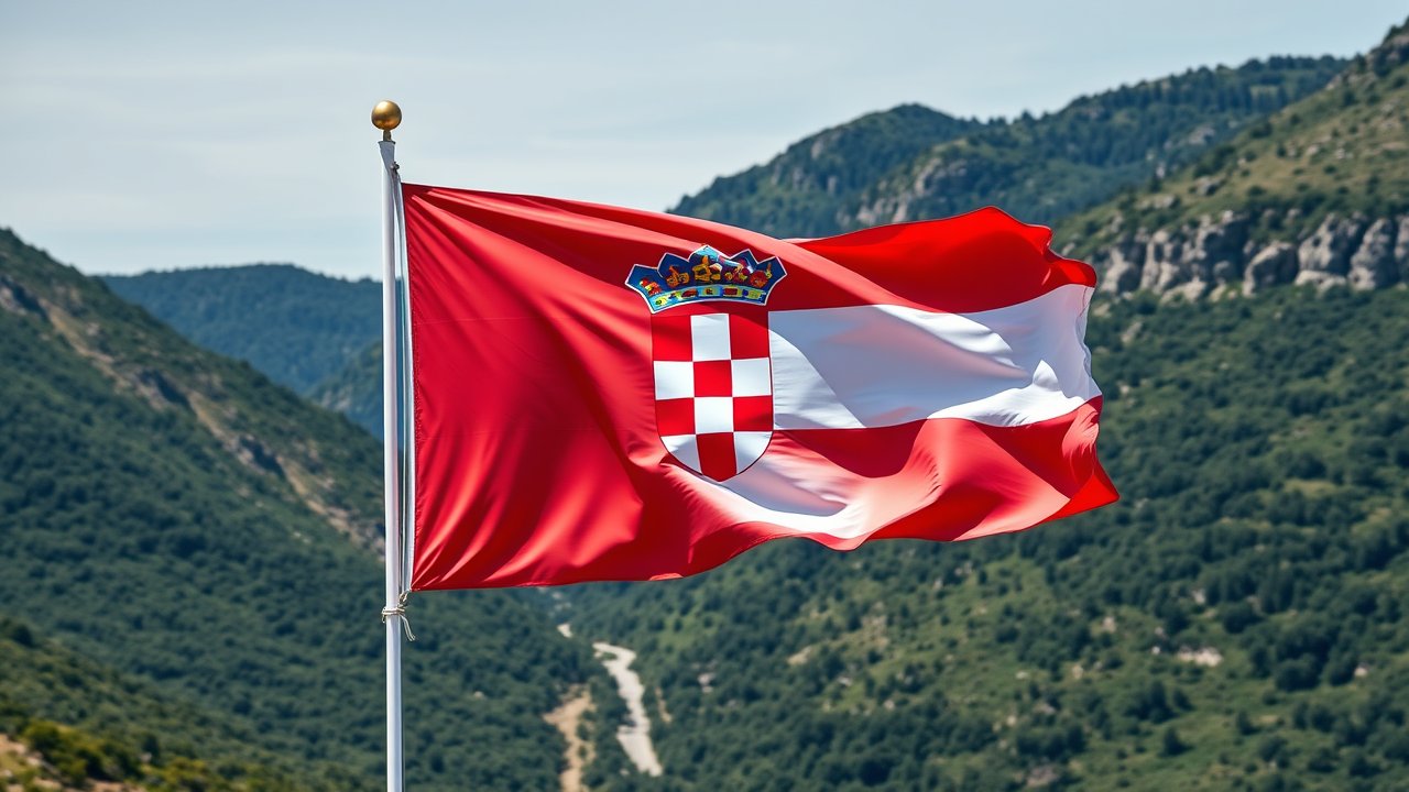 Flag of Croatia 🇭🇷 in native landscape style