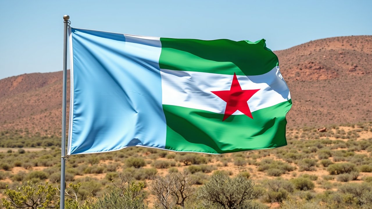 Flag of Djibouti 🇩🇯 in native landscape style