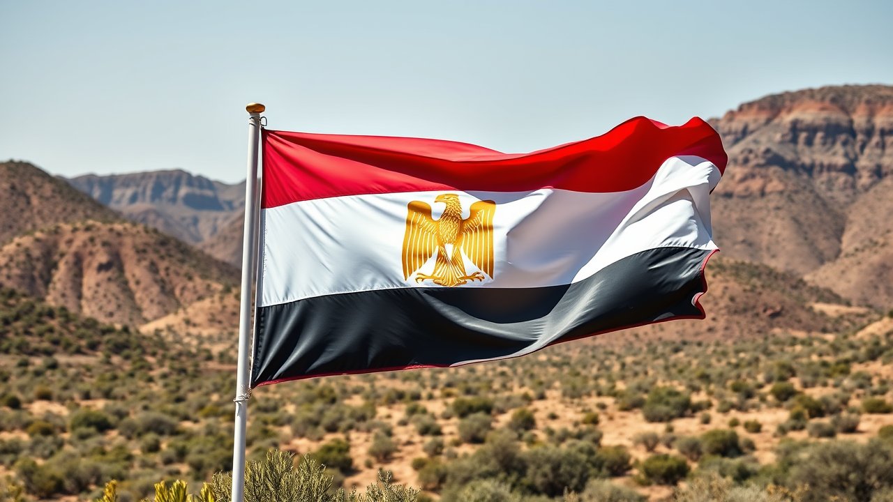 Flag of Egypt 🇪🇬 in native landscape style