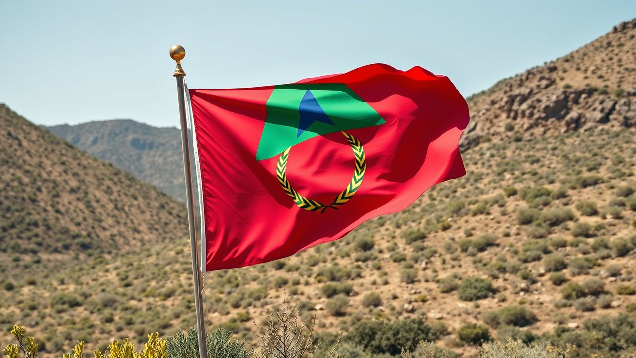 Flag of Eritrea 🇪🇷 in native landscape style