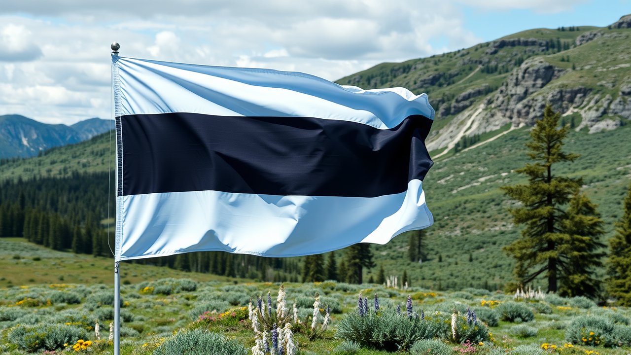 Flag of Estonia 🇪🇪 in native landscape style