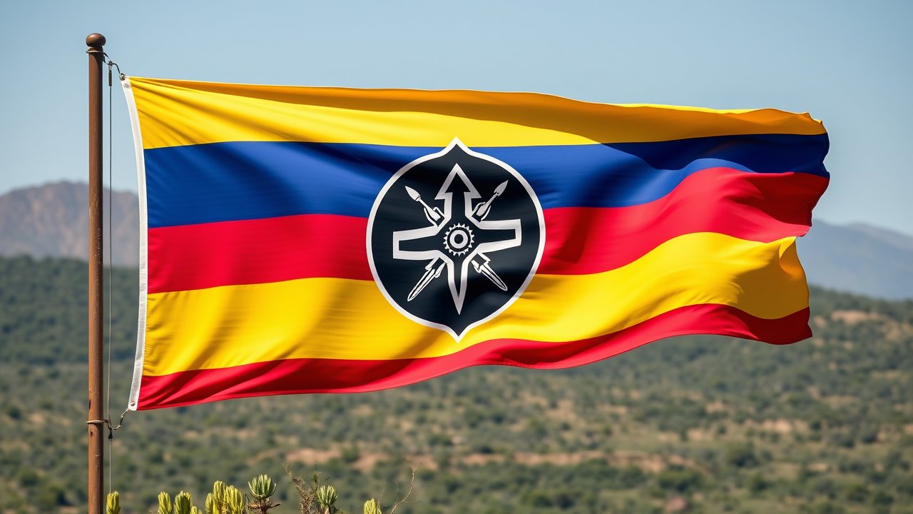 Flag of Eswatini 🇸🇿 in native landscape style