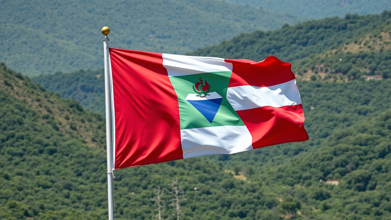 Flag of Equatorial Guinea 🇬🇶 in native landscape style