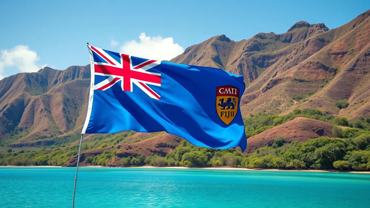 Flag of Fiji 🇫🇯 in native landscape style