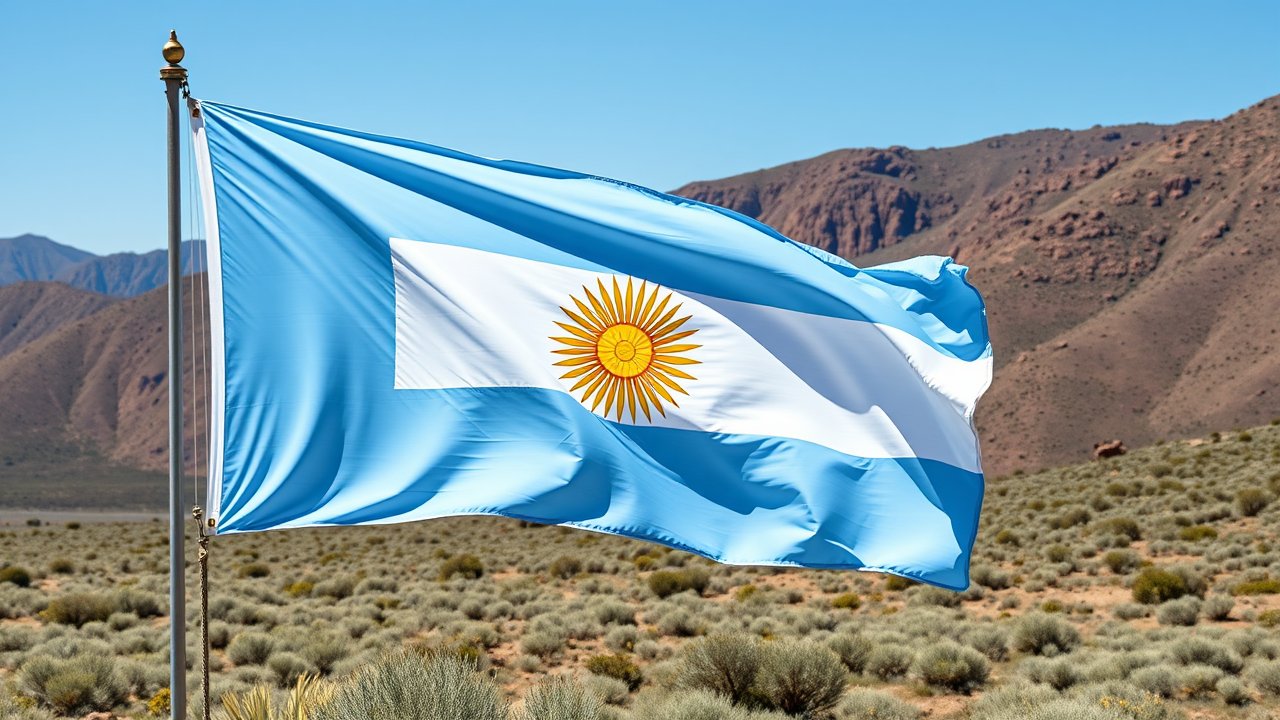 Flag of Argentina 🇦🇷 in native landscape style