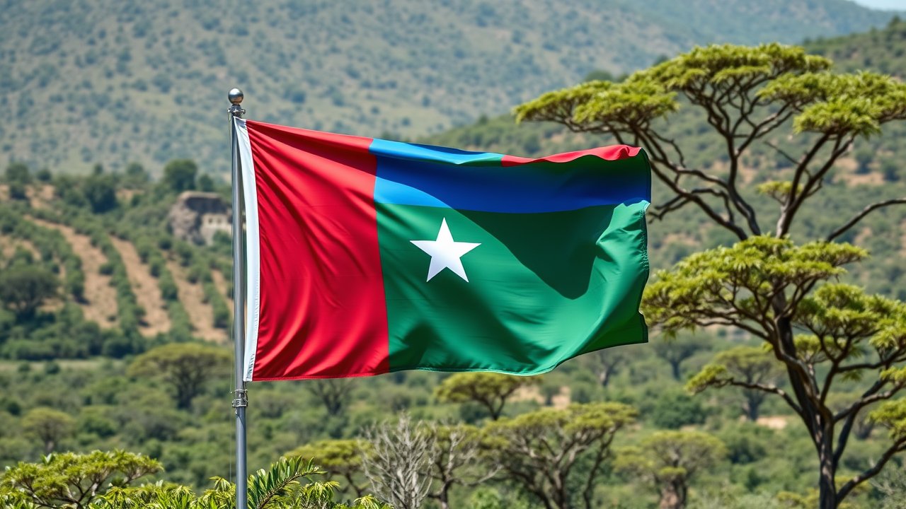 Flag of Gambia 🇬🇲 in native landscape style