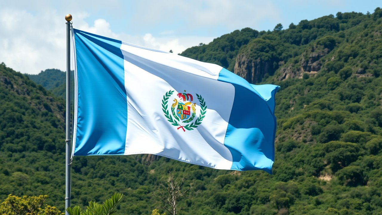 Flag of Guatemala 🇬🇹 in native landscape style
