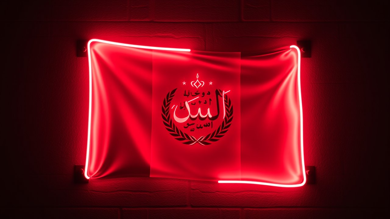 Flag of Afghanistan 🇦🇫 in neon sign style