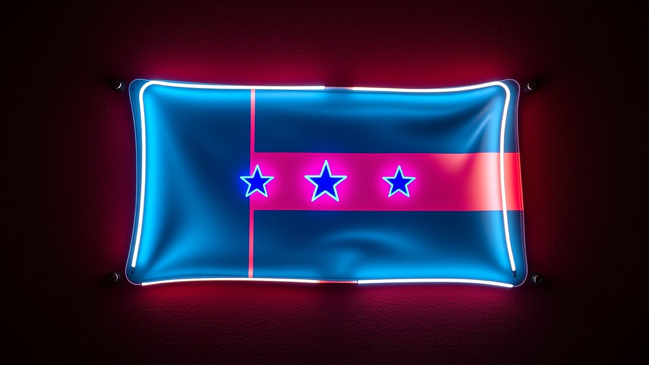 Flag of Honduras ðŸ‡ðŸ‡³ in neon sign style