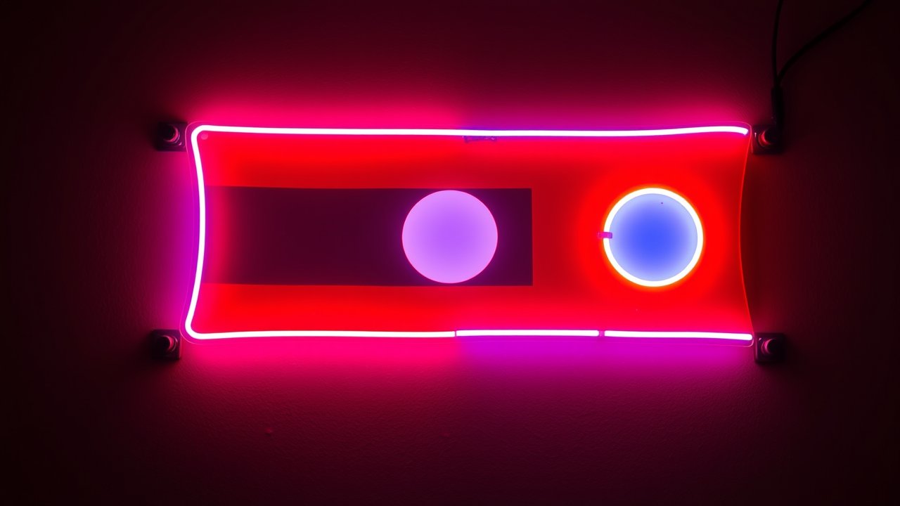 Flag of Laos 🇱🇦 in neon sign style