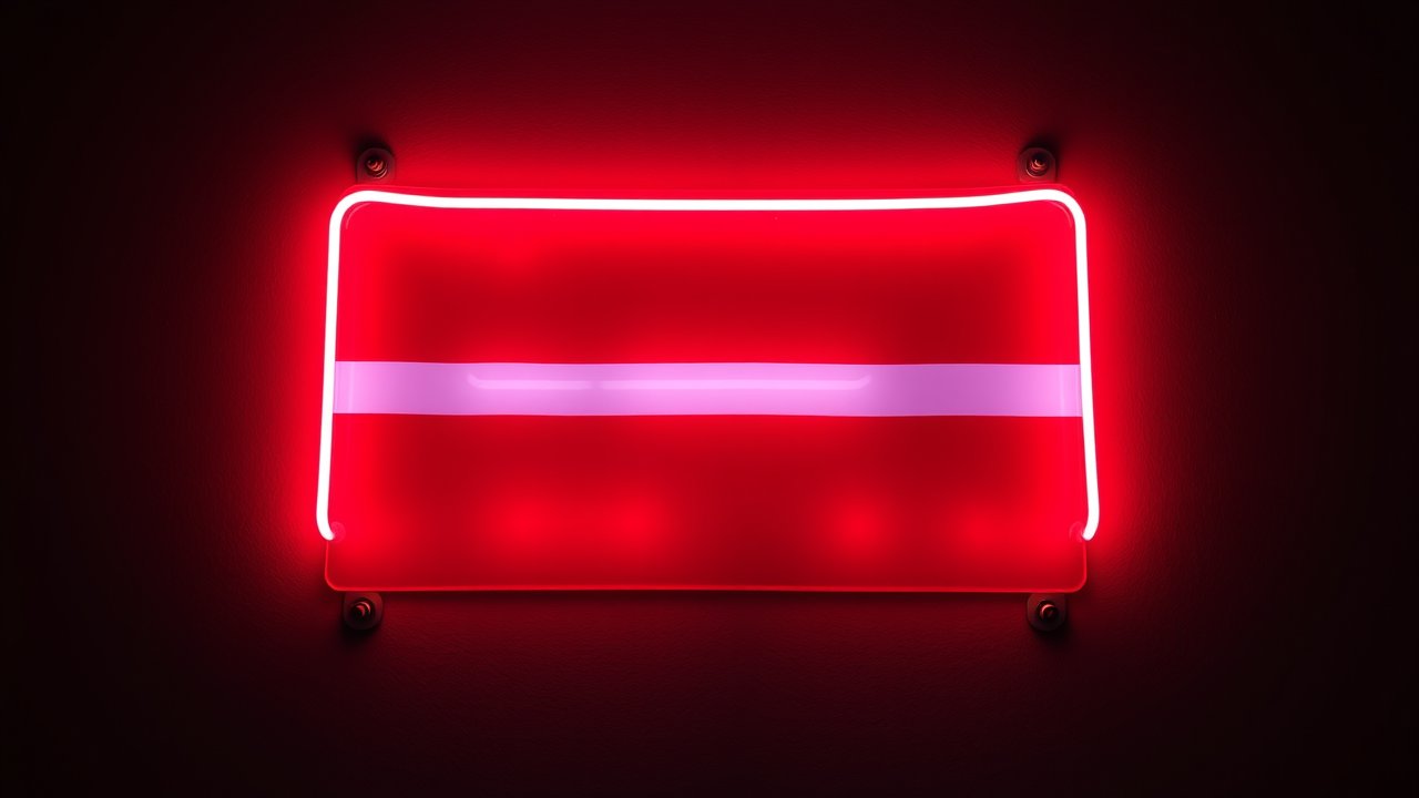 Flag of Latvia 🇱🇻 in neon sign style