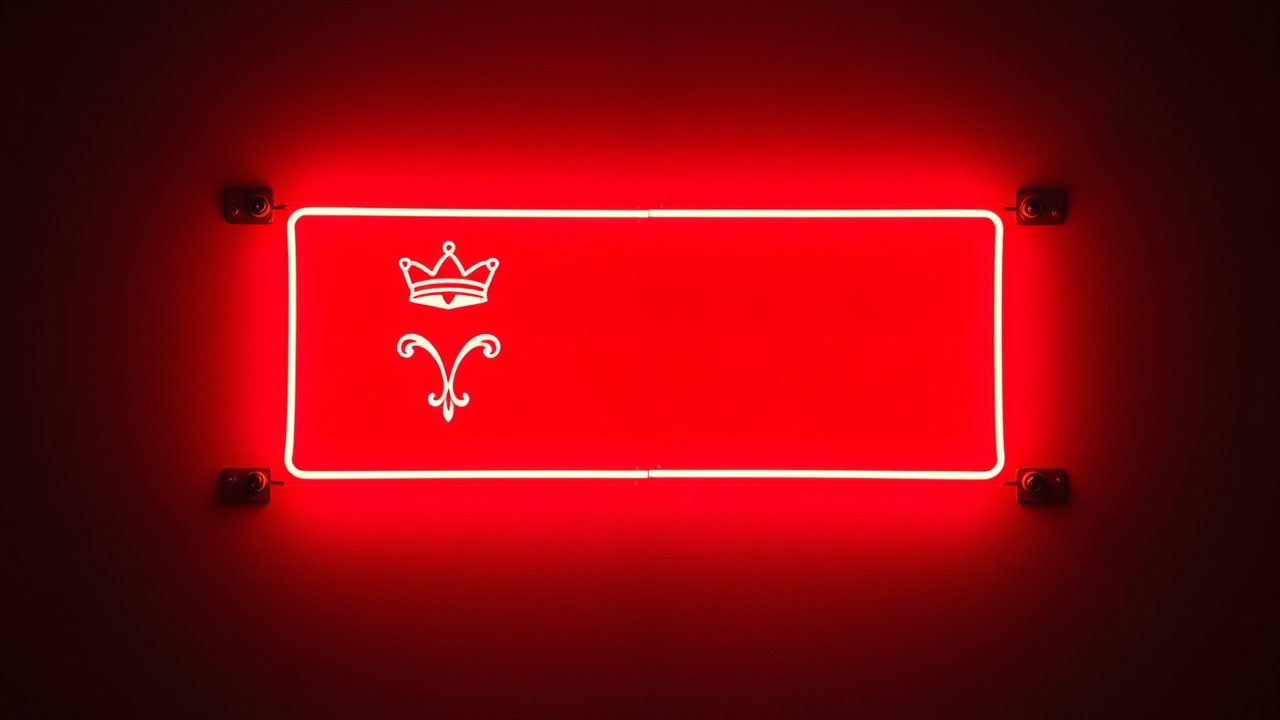 Flag of Monaco 🇲🇨 in neon sign style