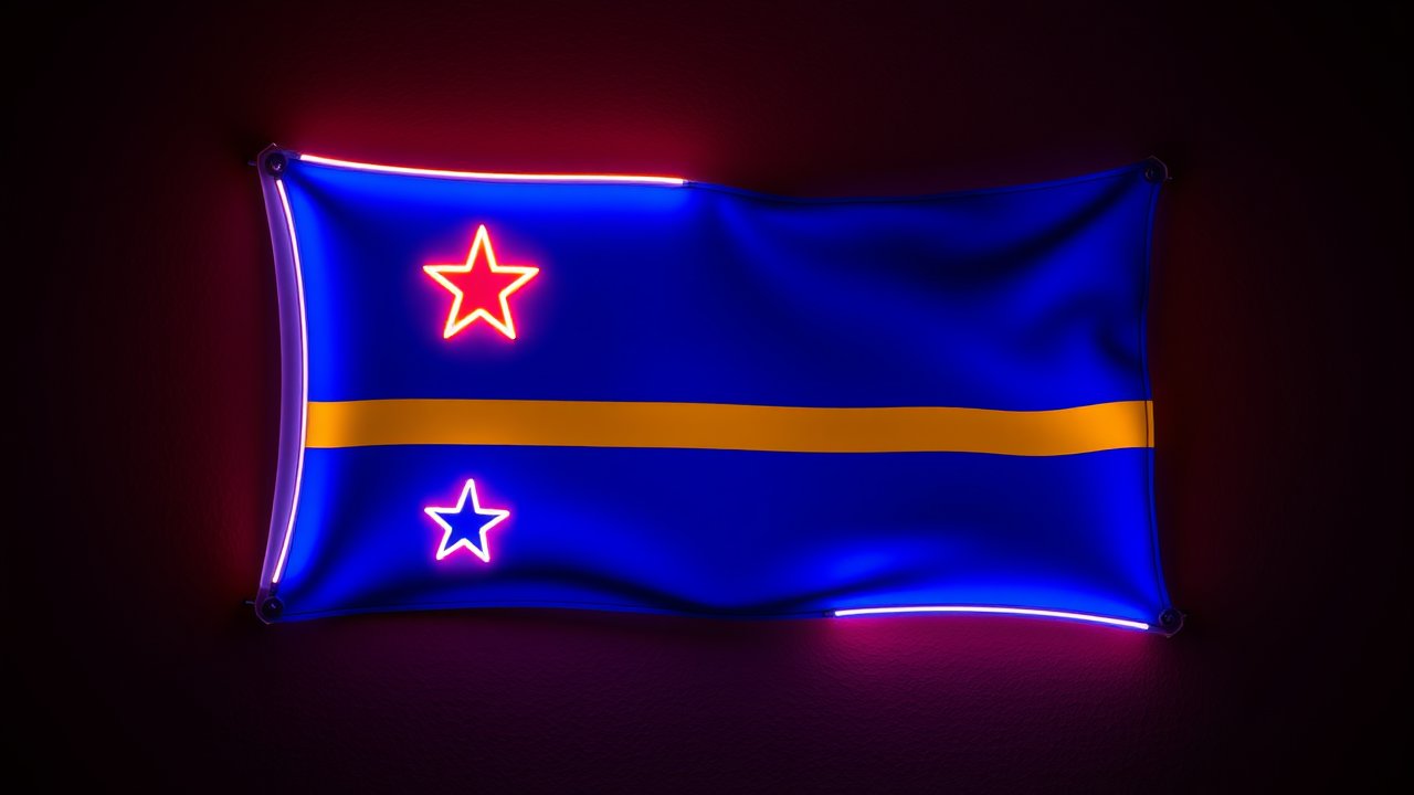 Flag of Nauru 🇳🇷 in neon sign style