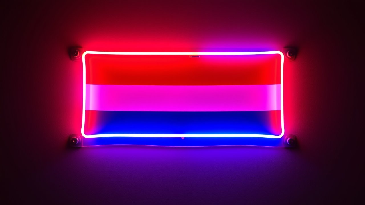 Flag of Netherlands 🇳🇱 in neon sign style
