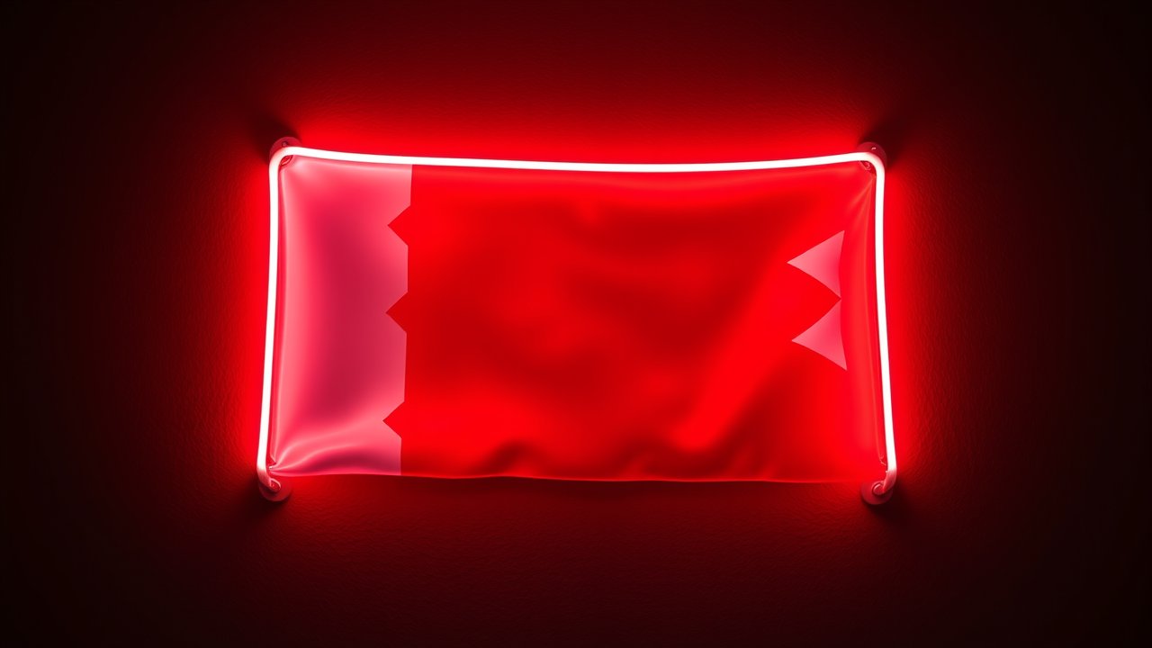 Flag of Bahrain 🇧🇭 in neon sign style